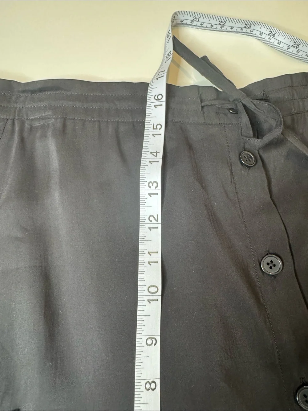 CAbi Black Skort with Tie Waist and Flap Pockets size medium